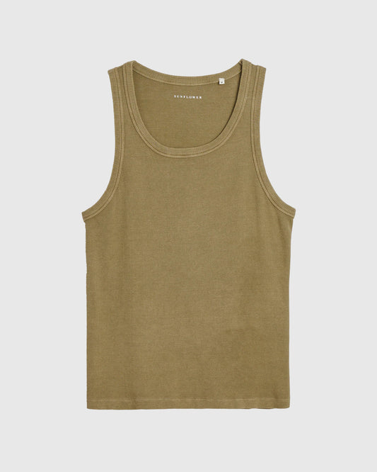 Rib Tank Top Khaki