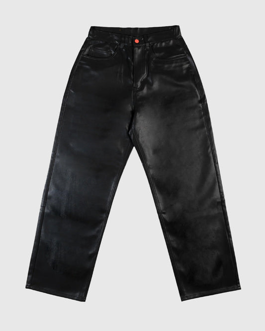 Super Loose Fake Leather Jeans 30