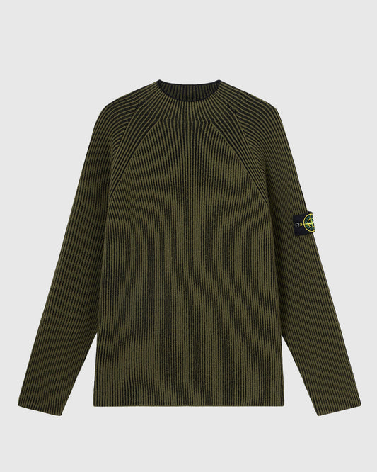 Vanisé Full Rib RWS Wool Crewneck Military Green
