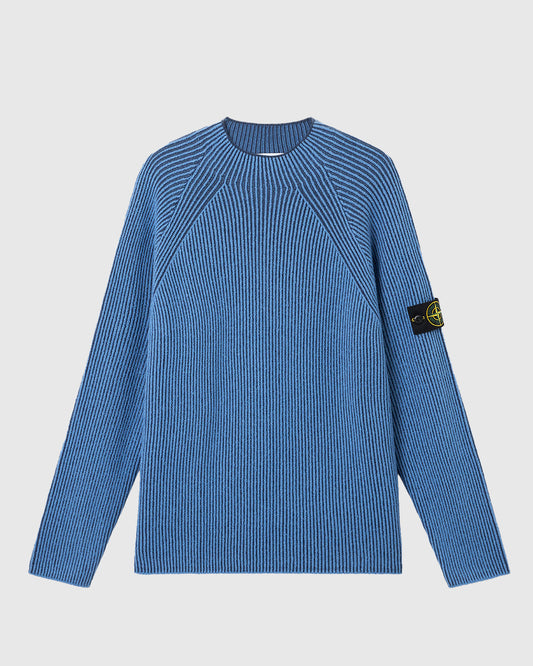 Vanisé Full Rib RWS Wool Crewneck Steel Blue