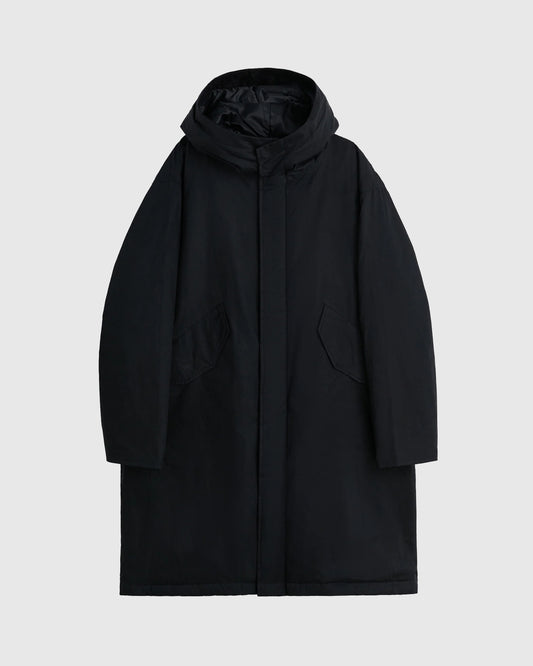 Waxed Parka Coat Black