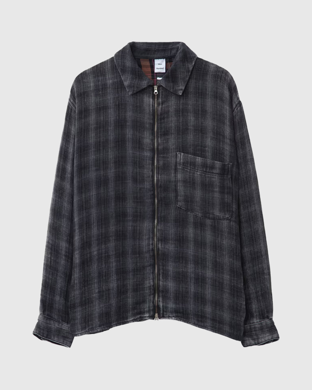 Zayne Zip Shirt Bleached Black