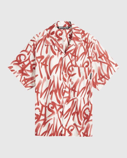 Graffiti Bowling Shirt S/S Off White