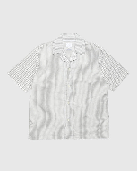 Mads Poplin Stripe SS Ecru