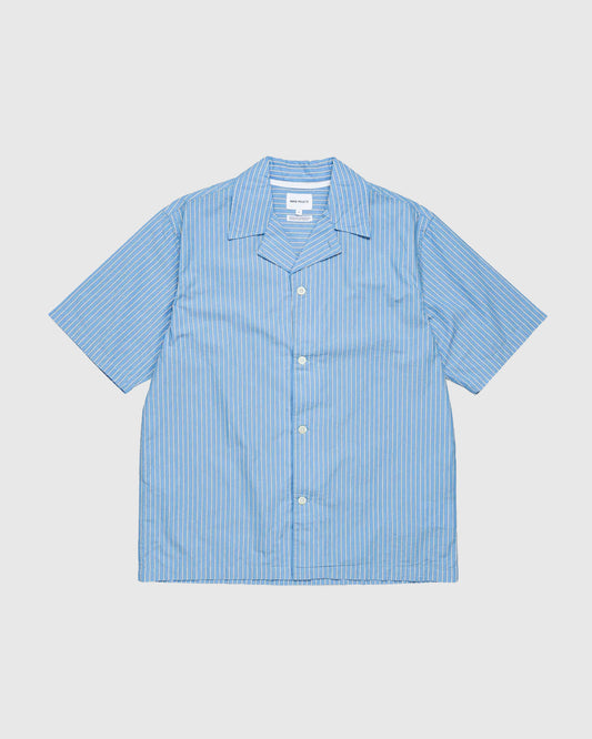 Mads Poplin Stripe SS Navy