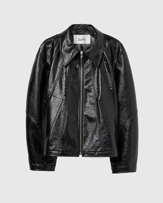 Duke Jacket Faux Memory Leather Black