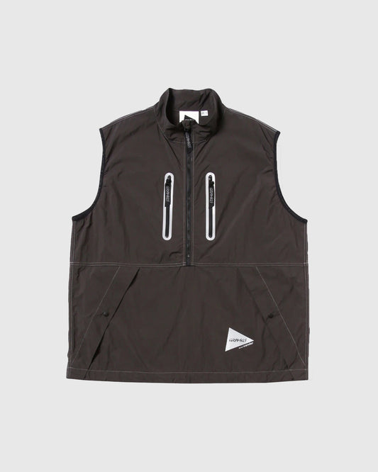 Brushed Nylon Vest Charcoal